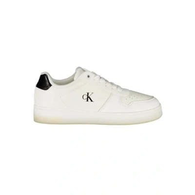 Image of Calvin Klein Jeans Basket Cupsole Trainers, Women&#039;s, Size: 4, Bright white/black Leather
