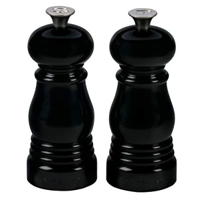 Image of Le Creuset Mini Salt and Pepper Set Black Onyx 12 cm