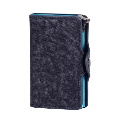 Image of Moneyhold PER DA Visita Wallet, Size: One Size, Blu saffiano