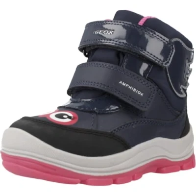 Image of Geox Flanfil GIRL ABX Winter boots for kids, Size: 8.5K, Navy/fuchsia Imitation leather/ textile