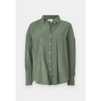 Image of ONLY Onlzazima Loose Shirt Buttondown blouse, Women&#039;s, Size: XS, Balsam green