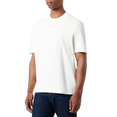 Image of Armani Exchange Men&#039;s Limited Black Edition Ax Box Logo Regular Fit Heavy Jersey Tee T Shirt, Off white, L