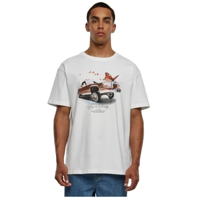Image of Mister Tee A Butterfly Oversize T Shirt, White, 3XL