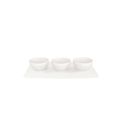 Image of Villeroy &amp; Boch Dip Bowl Set Manufacture Rock White 4 Piece