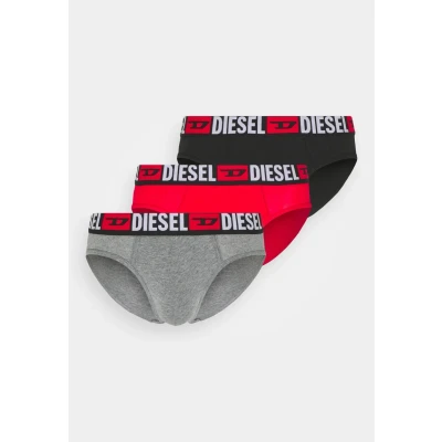 Image of Diesel 3 PACK Briefs, Men&#039;s, Size: XXL, Red/grey/black