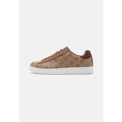 Image of Guess NOLA Trainers, Men&#039;s, Size: 9.5, Beige/brown leather and imitation