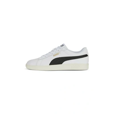 Image of Puma Smash 3.0 Unisex Trainers, Size: 11, White black gold frosted ivory Leather/synthetics
