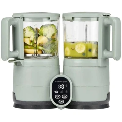 Image of BABYMOOV Nutribaby Glass 2.0 4 in 1 Baby Food Maker Green