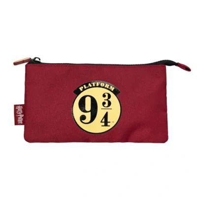 Image of Grupo Erik Pencil Case 3 Compartments Kids Case, Triple Pocket Cosmetic Large Harry Potter,