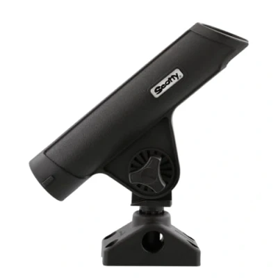 Image of Scotty Rodmaster II rod holder Black W/ 0241 Side / Deck Mount Boat