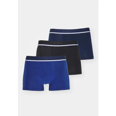 Image of Schiesser 3PACK Boxershorts Organic Cotton 95/5 Pants, Men&#039;s, Size: Small, Dark blue/black