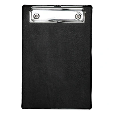 Image of MAUL A6 Clipboard Cardboard with Foil Writing Board Paper Clip Modern for Storage of Office, Kitchen and Workshop Black