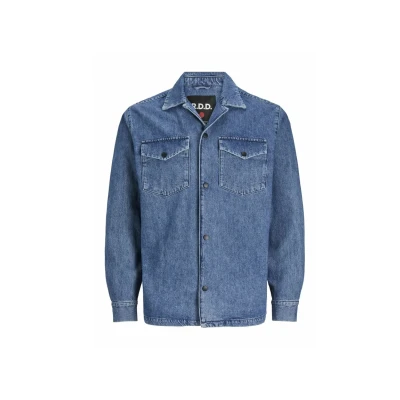 Image of JACK &amp; JONES Male RDD Loose Fit Denim Shirt, Blue Denim, XL
