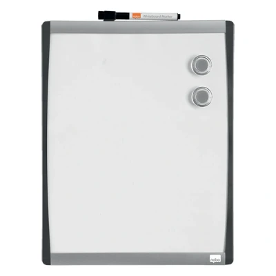 Image of Nobo Small Magnetic Board with Arc Frame, Wall Mountable, Includes 1 x Marker, Magnets and Adhesive Foam Pads, for Home/Office, 280 mm 355