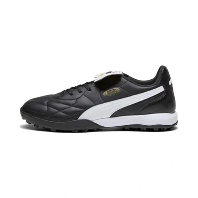 Image of Puma KING TOP TT Astro turf trainers, Men&#039;s, Size: 5, Black/white/gold High quality imitation leather