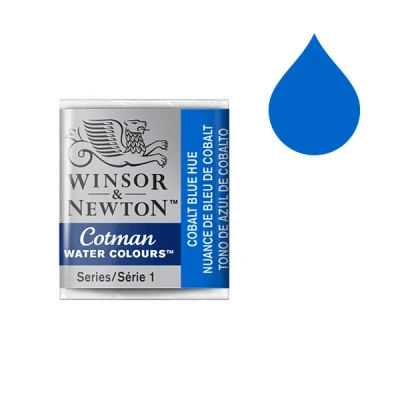 Image of Winsor &amp; Newton Cotman Watercolour Paint Half Pan Cobalt Blue Hue 179