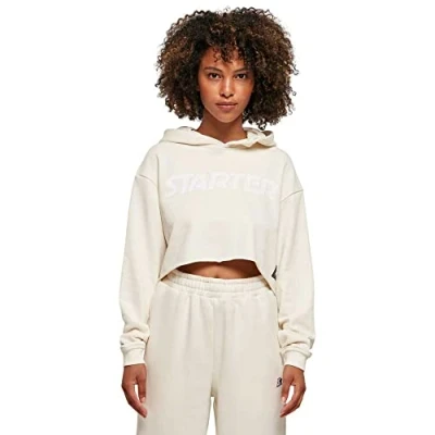 Image of Starter BLACK LABEL Women&#039;s Ladies Cropped Hoody Hooded Sweatshirt, Palewhite, L