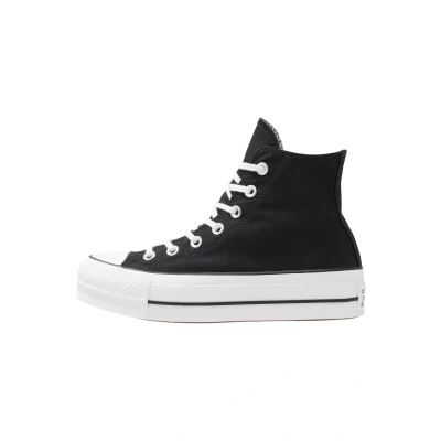 Image of Converse Chuck Taylor ALL STAR LIFT Hightop trainers, Women&#039;s, Size: 3.5, Black/white Textile