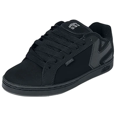 Image of Etnies Fader Skate shoes, Size: 9.5, Black dirty wash leather and imitation