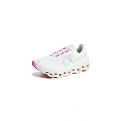 Image of On Cloudmonster Road running shoes White lima, Women&#039;s, Size: 5.5, lima Polyester