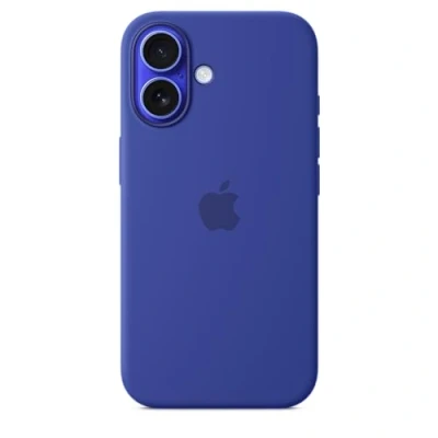 Image of Apple Silicone Back Cover Blue MagSafe iPhone 16