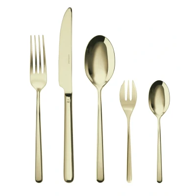 Image of Sambonet Cutlery Set Linear Champagne 30 Piece