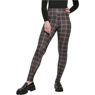 Image of Urban Classics SOFT AOP Leggings Trousers, Women&#039;s, Size: 3XL, Blackcheck