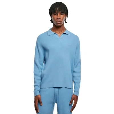 Image of Urban Classics Longsleeve Polo shirt, Men&#039;s, Size: XL, Horizonblue