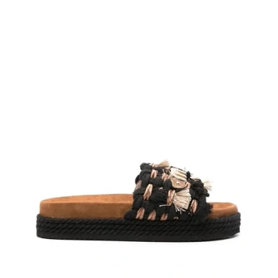 Image of Mou Monoband ROPE Mules, Women&#039;s, Size: 5, Black Textile