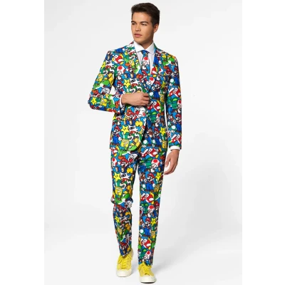 Image of Opposuits Super Mario Suit multicoloured, Men&#039;s, Size: 36R, Multi coloured