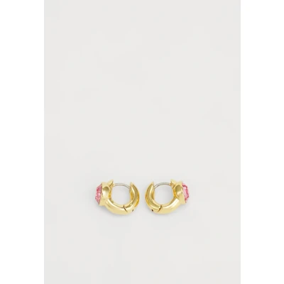 Image of kate spade new york KEEP Sparkling Huggie Earrings pink/goldcoloured, Women&#039;s, Size: One Size, Pink/gold/coloured
