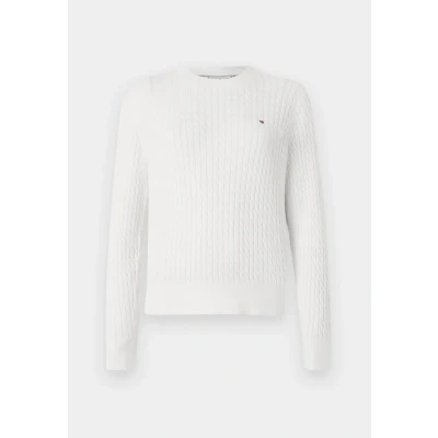 Image of Tommy Hilfiger Cable FINE Jumper, Women&#039;s, Size: XXS, Ivory silk