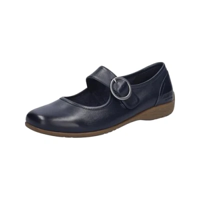 Image of Josef Seibel Ankle strap ballet pumps, Women&#039;s, Size: 9.5, Indigo Leather