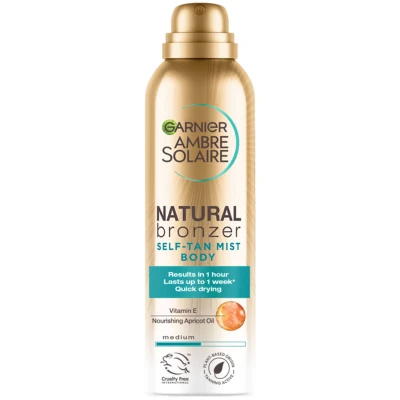 Image of Garnier Ambre Solaire Natural Bronzer Quick Drying Body Self Tan Mist Medium 150ml