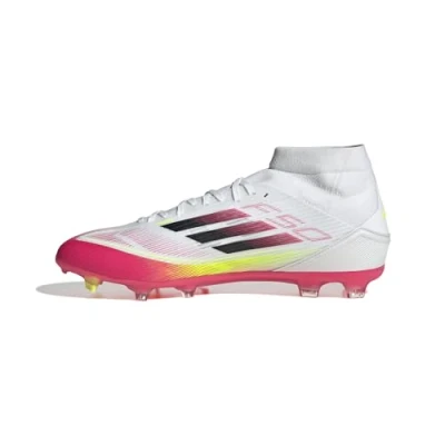 Image of adidas Performance F50 League FG/MG Moulded stud football boots, Men&#039;s, Size: 10, Footwear white/core black/solar yellow Textile/synthetics
