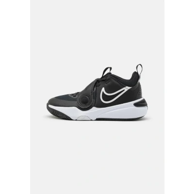 Image of Nike Performance TEAM Hustle 11 Unisex Basketball shoes for kids, Size: 5.5, Black/white Leather and textile