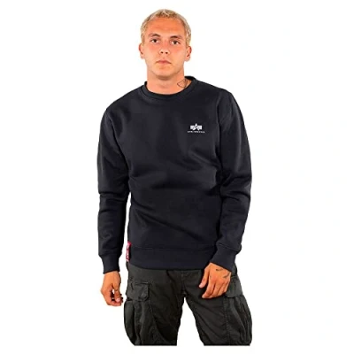Image of Alpha Industries Basic Small LOGO Sweatshirt, Men&#039;s, Size: XL, Rep blue