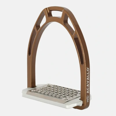 Image of Acavallo Arco Alupro Aluminium Stirrup Bronze Horse Stirrups Riding Equestrian