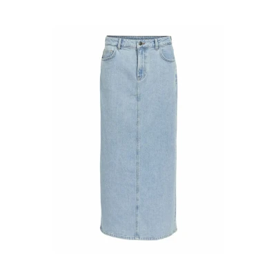 Image of Object Maxirock Jeans Maxi skirt, Women&#039;s, Size: XS, Light blue denim