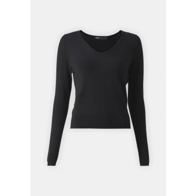 Image of ONLY Onlvenice LIFE Vneck Jumper, Women&#039;s, Size: XS, Black
