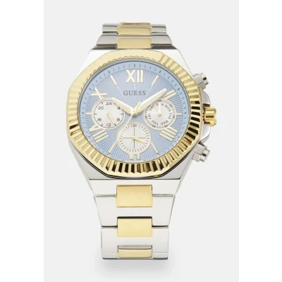 Image of Guess Equity Watch silvercoloured/goldcoloured, Men&#039;s, Size: One Size, Silver coloured/gold coloured