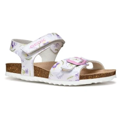 Image of Geox Adriel GIRL Sandals for kids, Size: 4, White/lilac High quality imitation leather