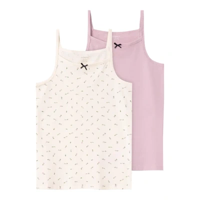 Image of Name it Nkfstrap Floral 2 PACK Undershirt for kids, Size: 6y, Buttercream