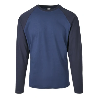 Image of Urban Classics Raglan Contrast LS Long sleeved top, Men&#039;s, Size: 3XL, Darkblue/midnightnavy
