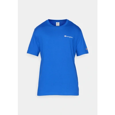 Image of Champion Icons Crewneck Small LOGO Basic Tshirt, Men&#039;s, Size: Small, Blue/black