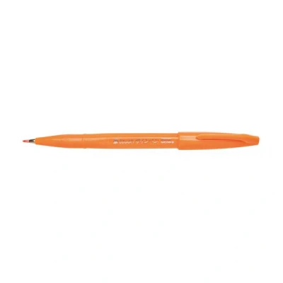 Image of Pentel SES15C F felt tip pen with flexible brush style orange