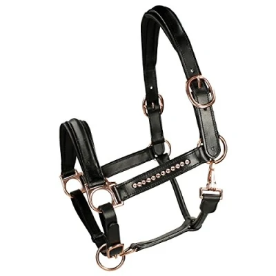 Image of HB Showtime Leather Halter Rose Gold