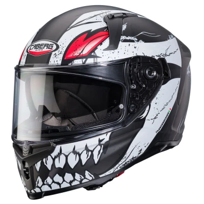 Image of CABERG Avalon X Punk Matt Grey / White Red M Full Face Helmet
