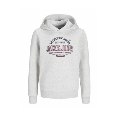 Image of Jack &amp; Jones Junior Jjelogo NOOS JNR Hoodie for kids, Size: 10y, White melange