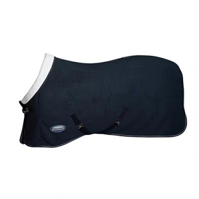 Image of Weatherbeeta Sherpa Fleece Cooler Standard Neck Dark Blue/White